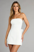 White Bow Back Mini Dress